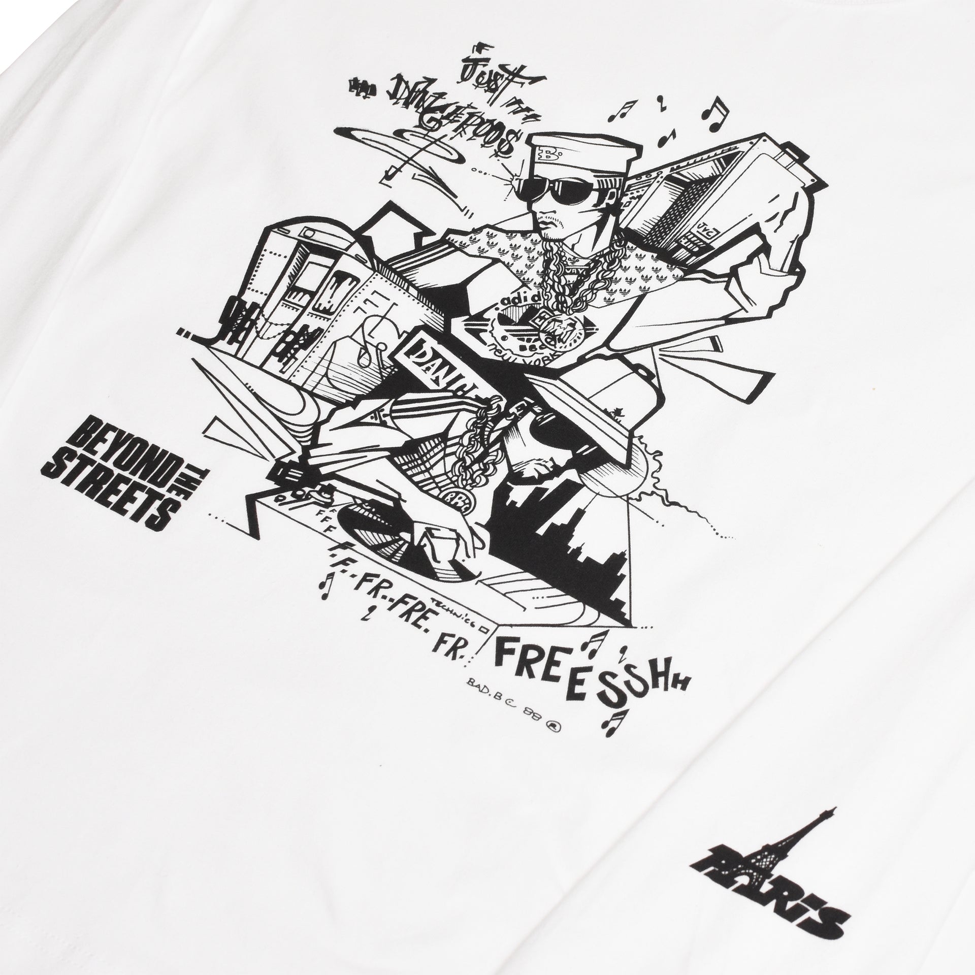 TICARET x BEYOND THE STREETS: Maglietta a Maniche Lunghe Just Dangerous (Bianco)