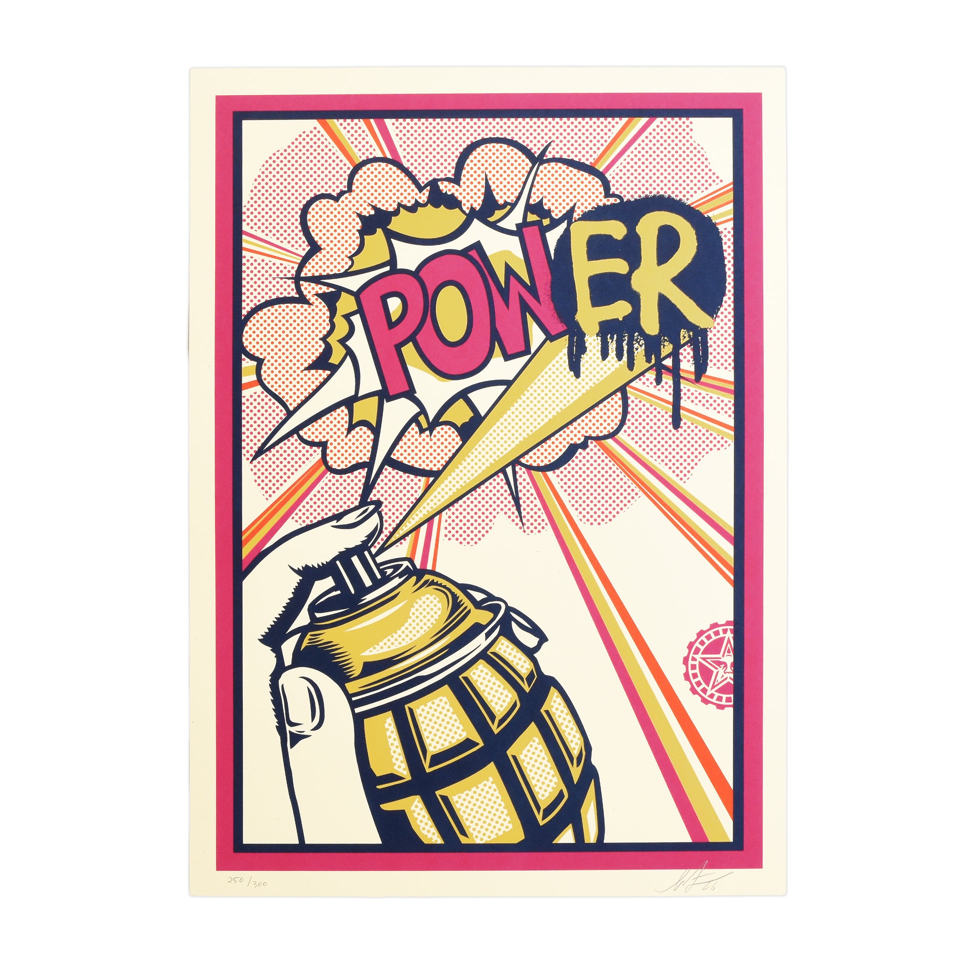 Shepard Fairey: POWer (Fuchsia) Print