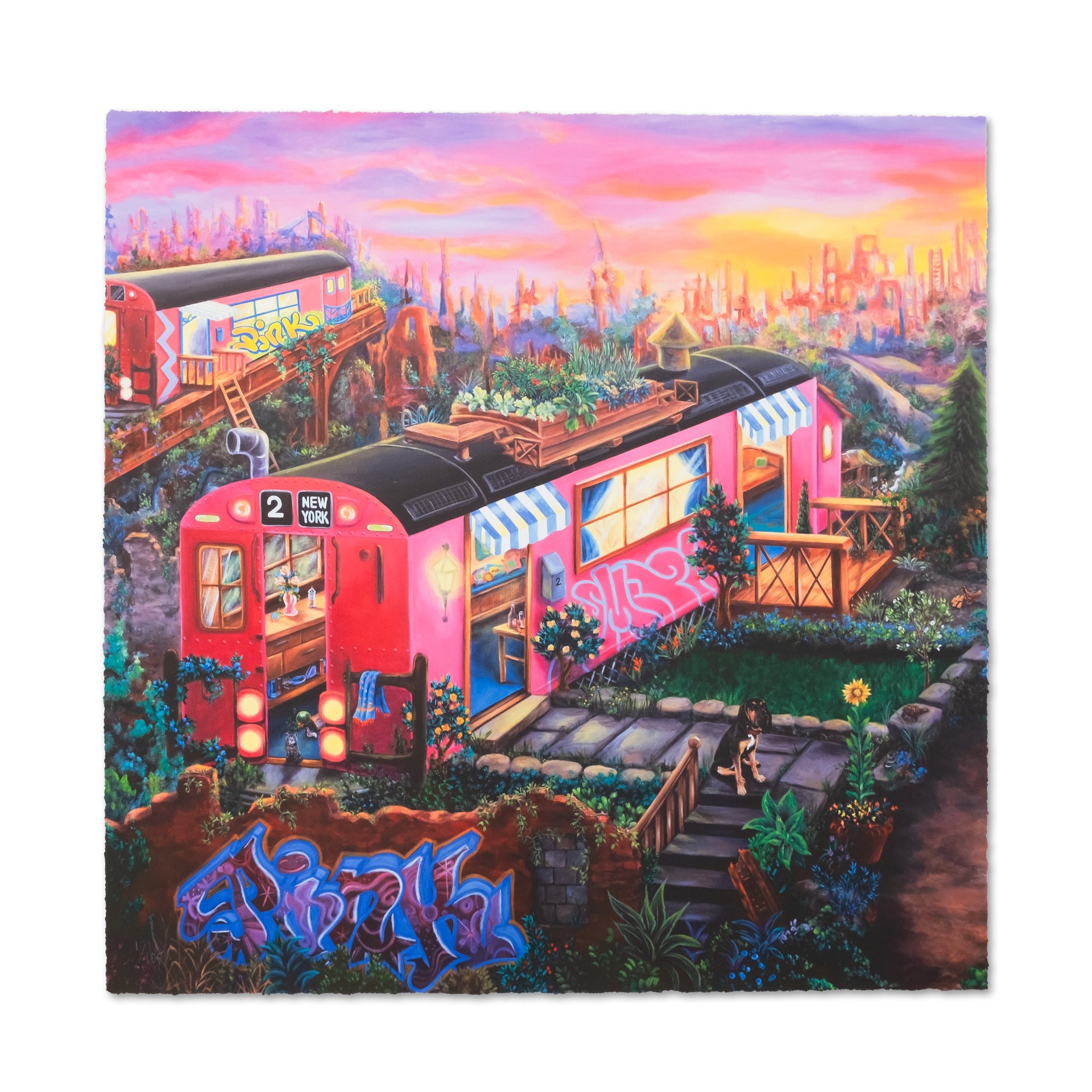 LADY PINK: Stampa Subway Village Diptych