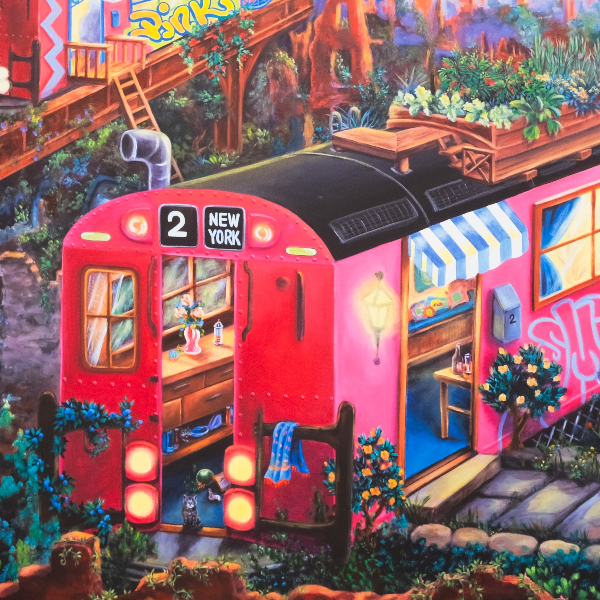 LADY PINK: Stampa Subway Village Diptych