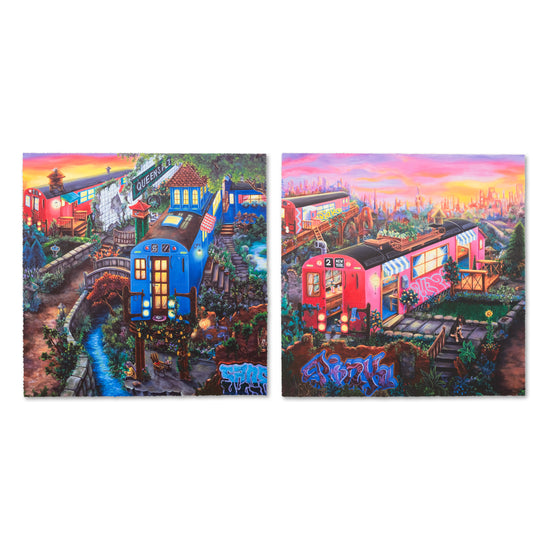 LADY PINK: Subway Village Diptych Print