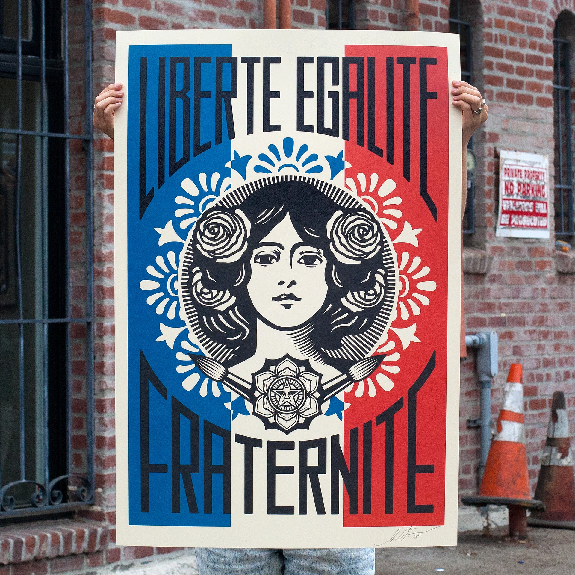 Shepard Fairey: LIBERTÉ EGALITÉ FRATERNITÉ Signed Offset Lithograph