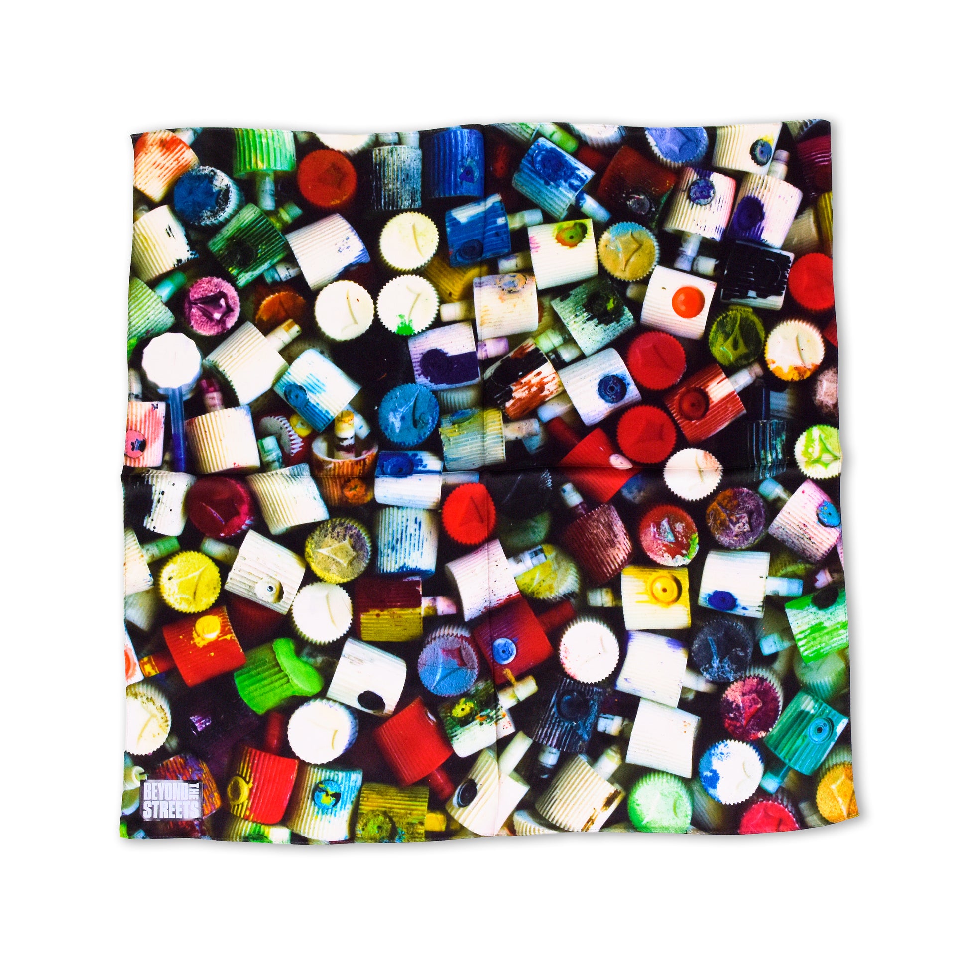 BEYOND THE STREETS: Sciarpa di Seta Spray Caps