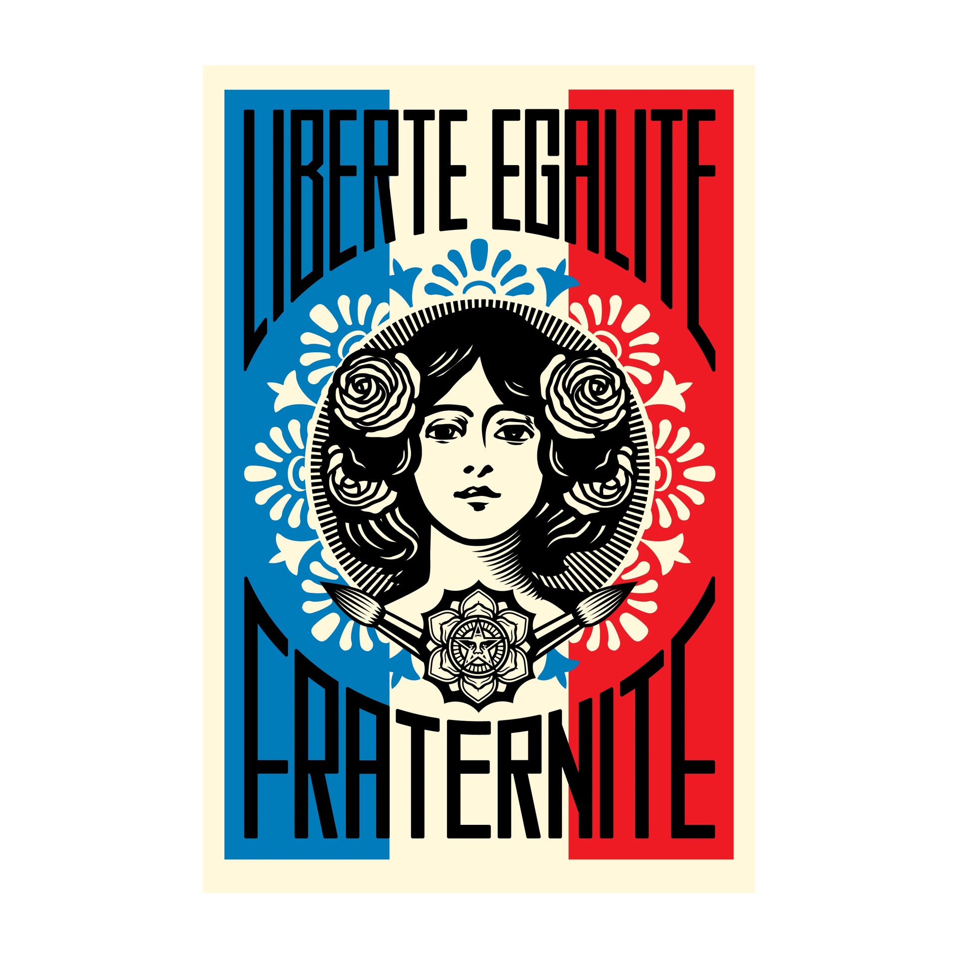 Shepard Fairey: LIBERTÉ EGALITÉ FRATERNITÉ Signed Offset Lithograph