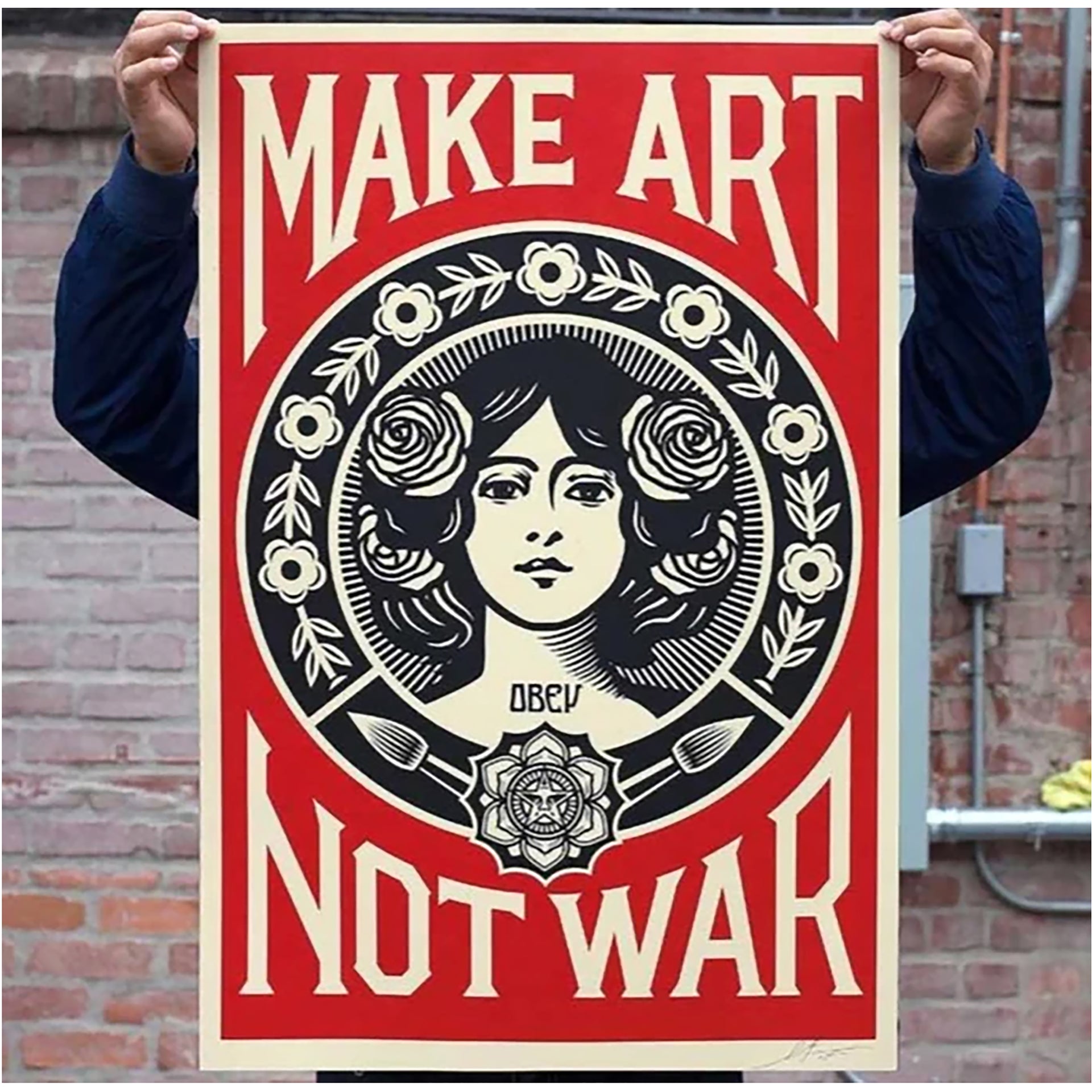 Shepard Fairey: MAKE ART NOT WAR Signed Offset Lithograph